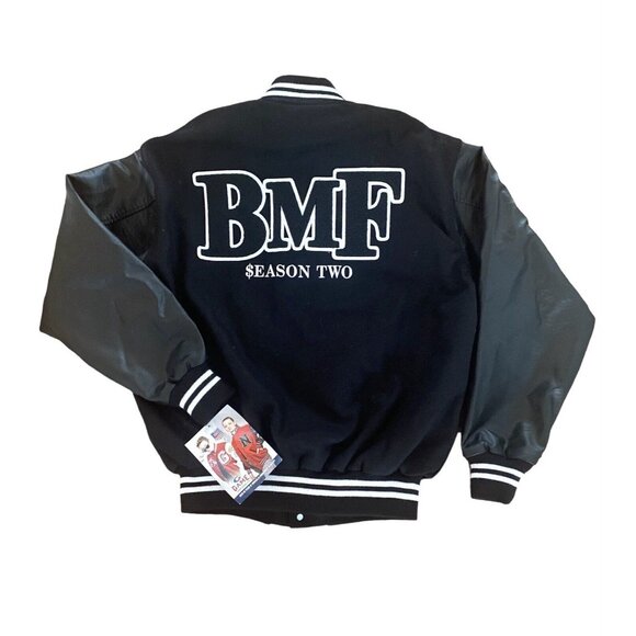 Game Sportswear Varsity Jacket BMF Black Mafia Family Season 2 Crew Jacket M - Picture 8 of 10